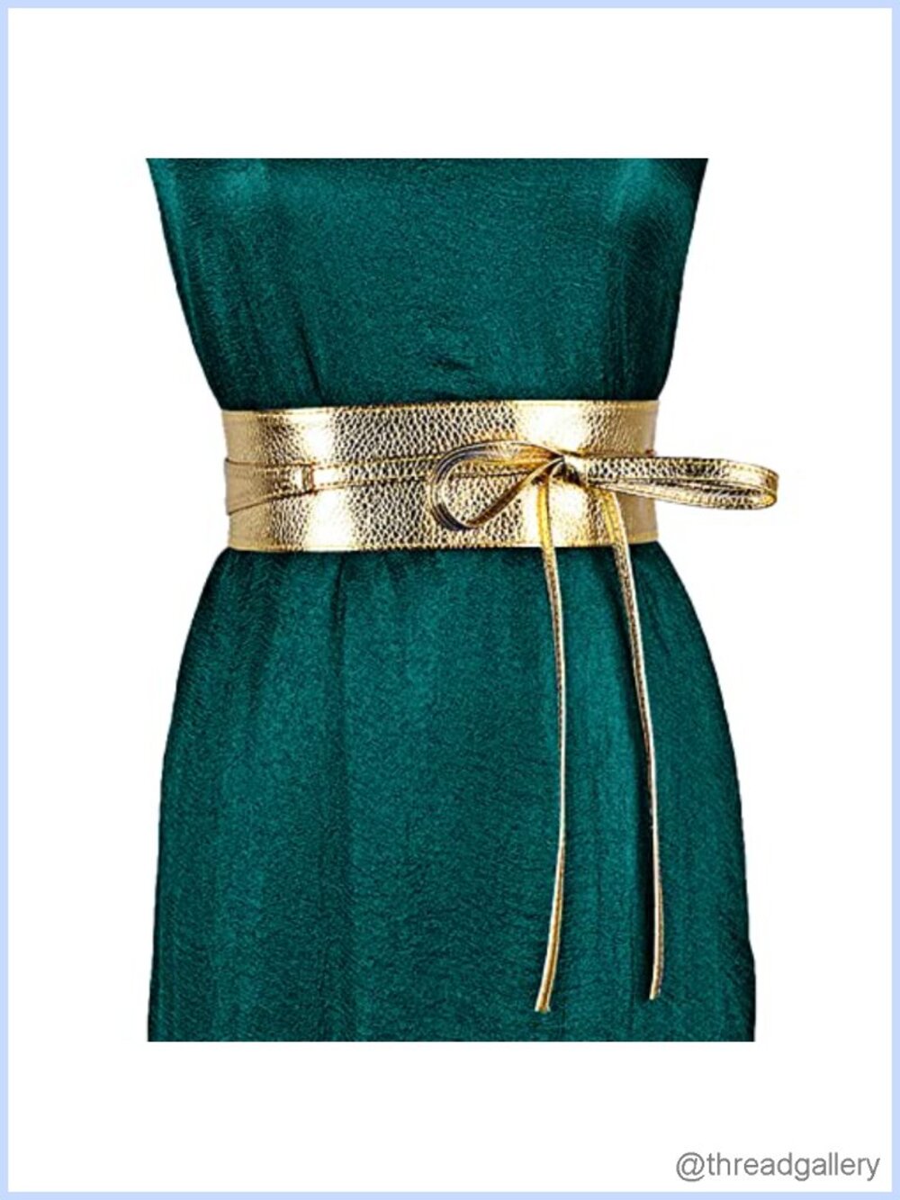 Faux Leather Obi Style Wide Wrap Waist Belt Lace Up Retro